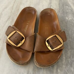 Birkenstock gold big buckle size 38